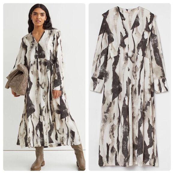 Ankle Length Print Dress H&M Lyocell New - Picture 2 of 10